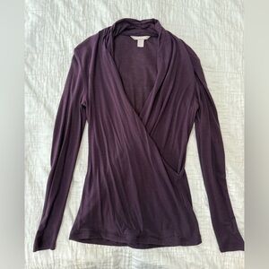 Banana Republic Deep Purple Wrap Blouse